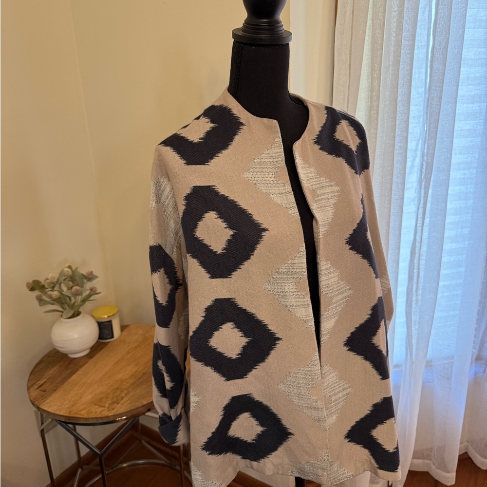 MarlaWynne Black and Cream Knit Cardigan